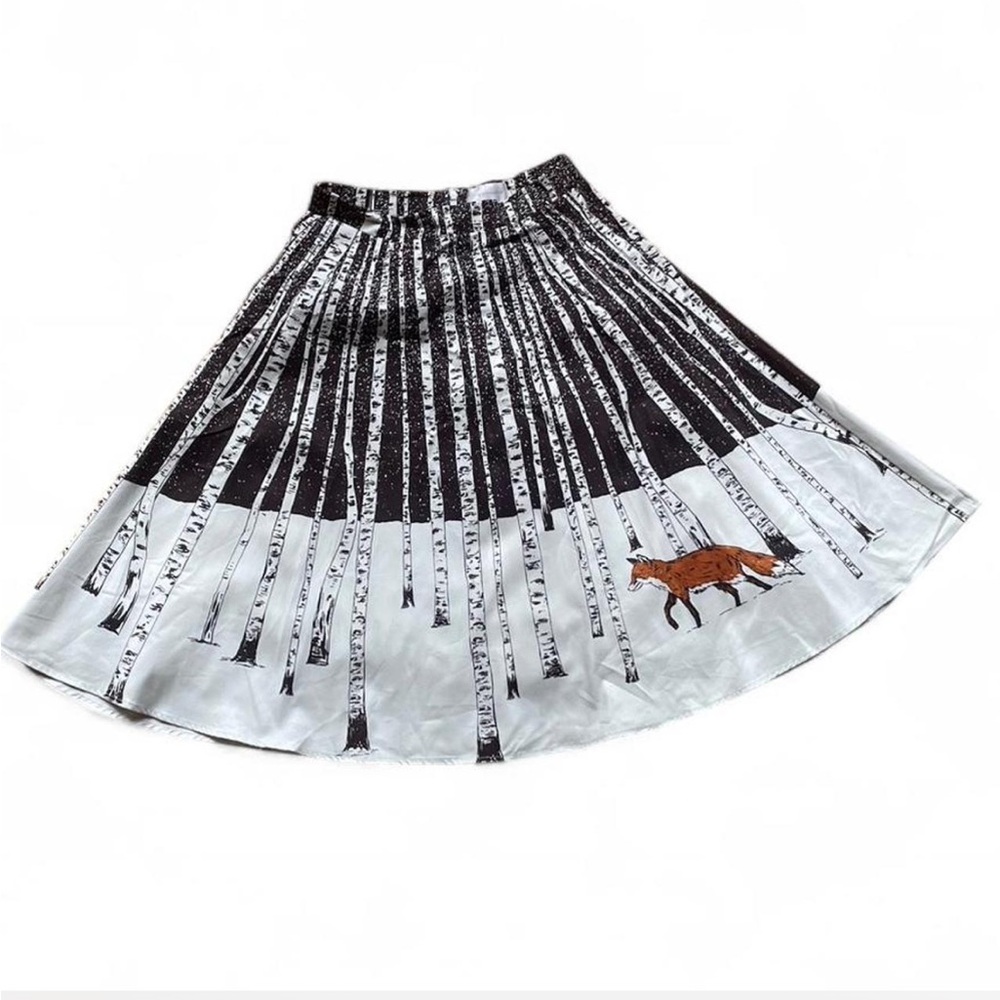 Corey Lynn Calter Black and White Forest Midi Skirt